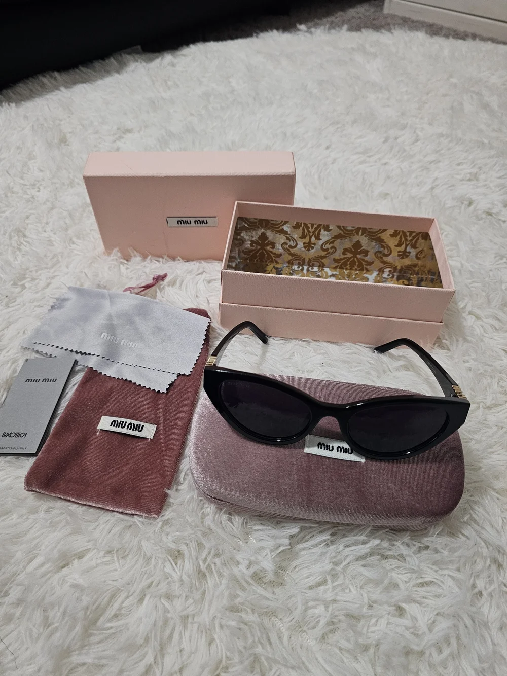 Black Cat-Eye Sunglasses with Gold Accent - Women Accessories